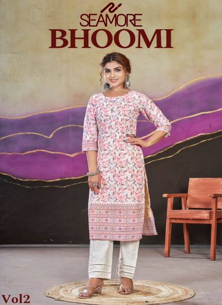 Bhoomi Vol 2 By Seamore Printed Poly Cotton Kurtis Wholesale Clothing Suppliers In India Catalog